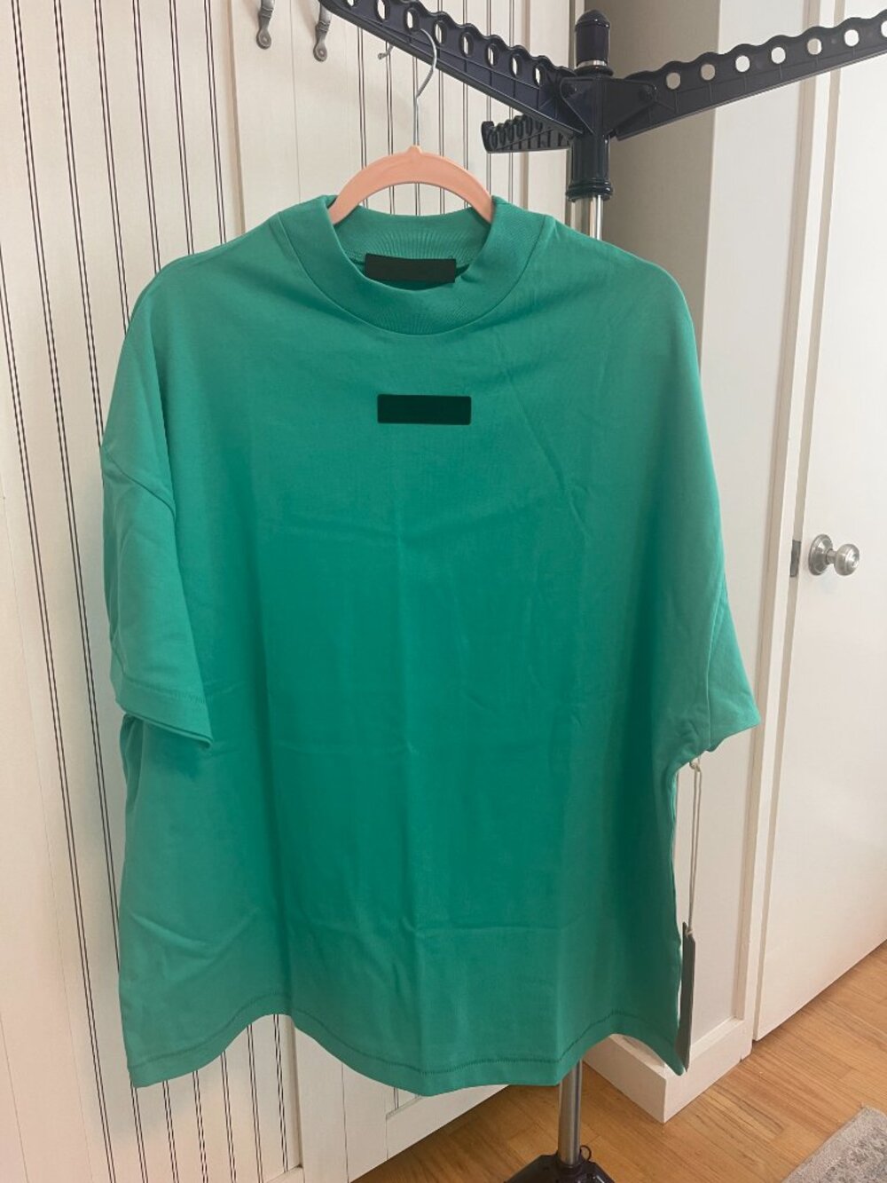 Fear of God ESSENTIALS Turquoise Oversized Mock Neck T-Shirt NWT